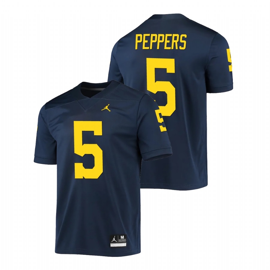 Michigan Wolverines Men's NCAA Jabrill Peppers #5 Navy Game College Football Jersey LEF7249ZE